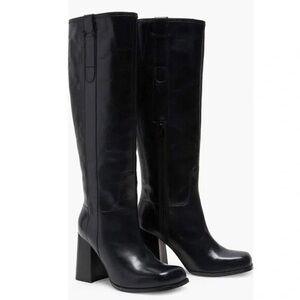 Free People | Naomi Tall Black Leather Boots 7.5